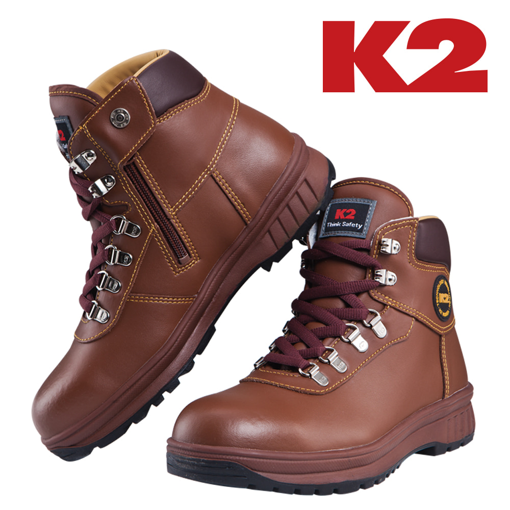 K2 안전화 K2-14 지퍼브라운 6인치 작업화 건설화
